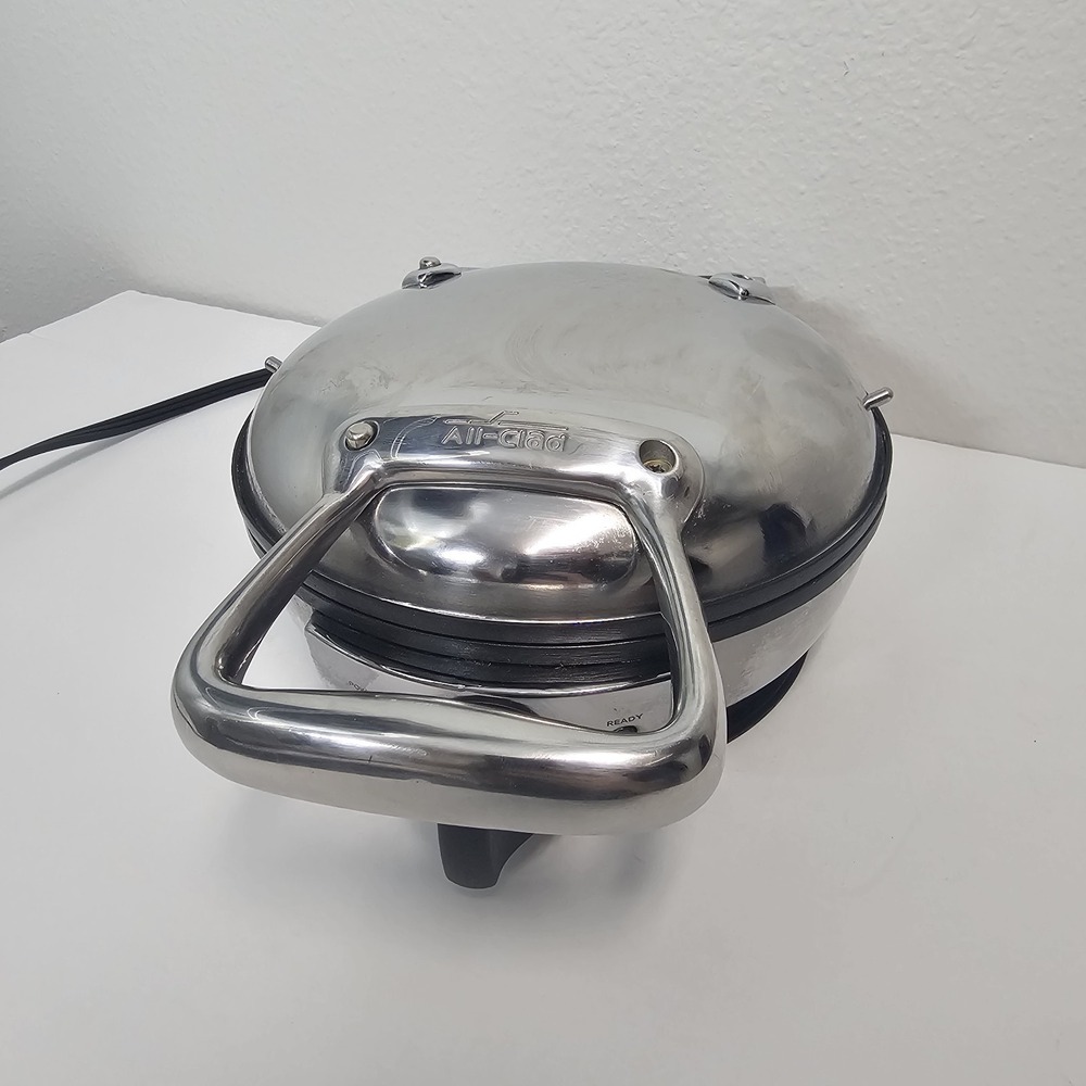 All-Clad Model 6071 Classic Round Waffle Maker Stainless Steel Tested Works